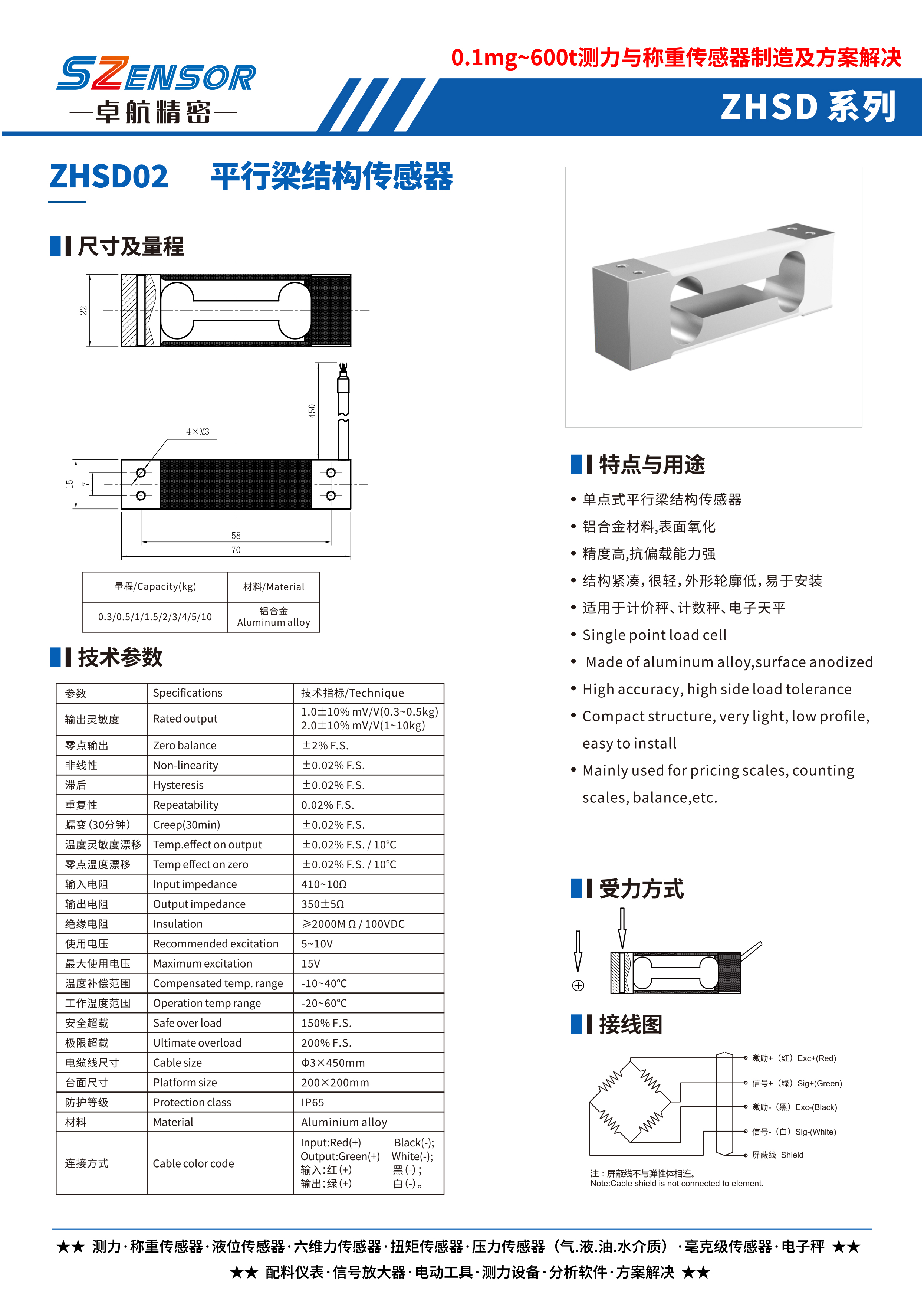 單點式平行梁結(jié)構(gòu)傳感器 ZHSD02